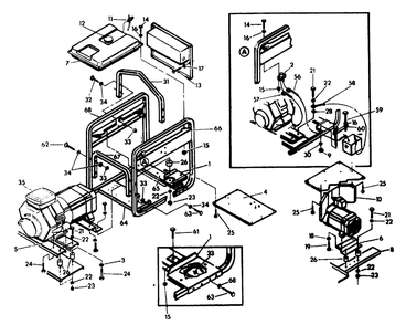 Generator Cradle Diagram and Parts List for 9163-1-4W113C  Briggs and Stratton Generator